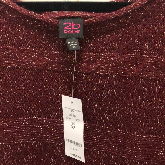 Burgundy Knit Sweater - Picture 2 of 3